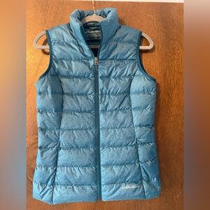 Unique NWOT Eddie Bauer Heather Blue Down Puffer Vest size Small